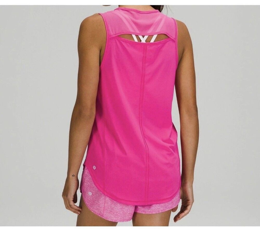 Lululemon Sculpt Tank Top Womens Size 8 Sonic Pink Racerback Running Gym Active